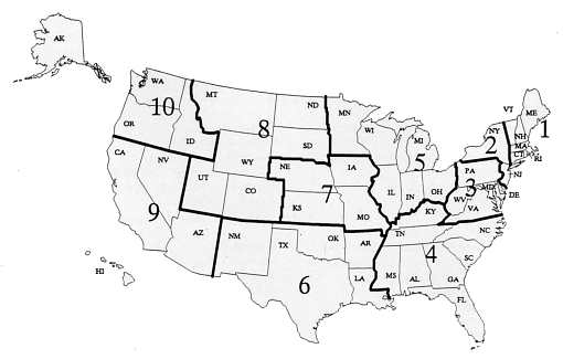 EPA Regions Map