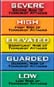 Homeland Security Advisory System 5 level Color Chart